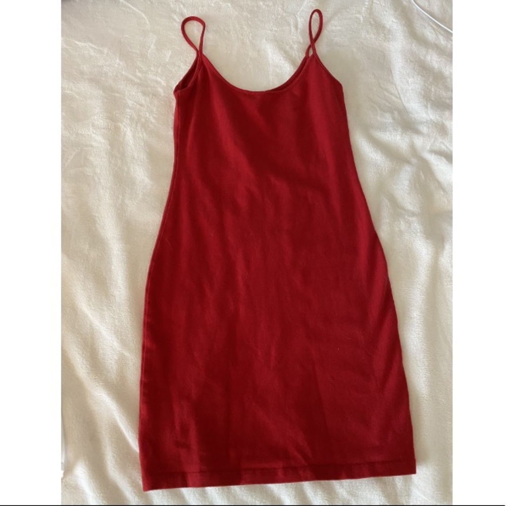 Red mini dress